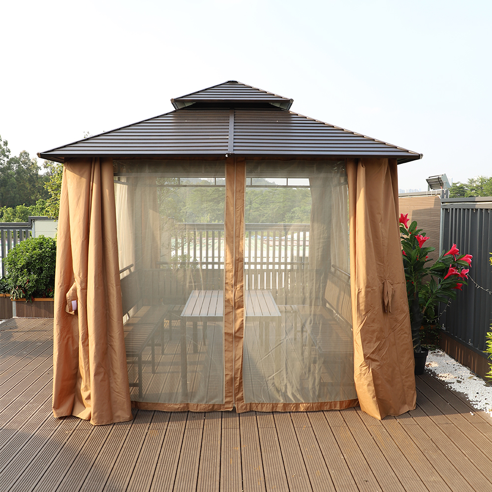 300*300CM Outdoor Gazebo with Seat and Table