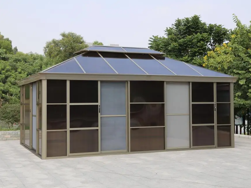 4*6m outdoor backyard gazebo house with sliding doors