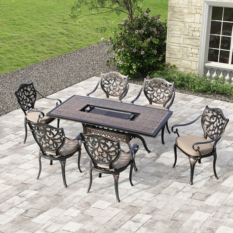 6+1 Cast Aluminum BBQ Garden Set
